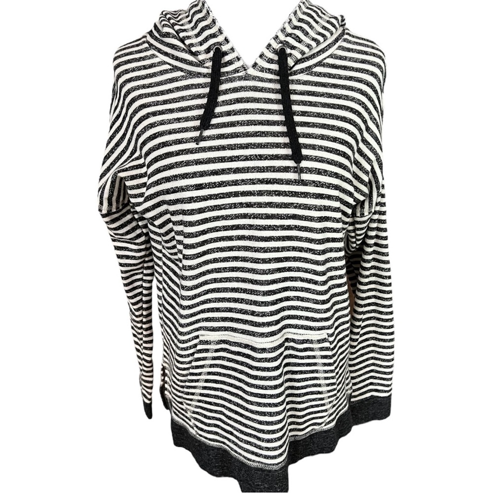 Volcom Women's Black And White Stripped Hoodie - image 1